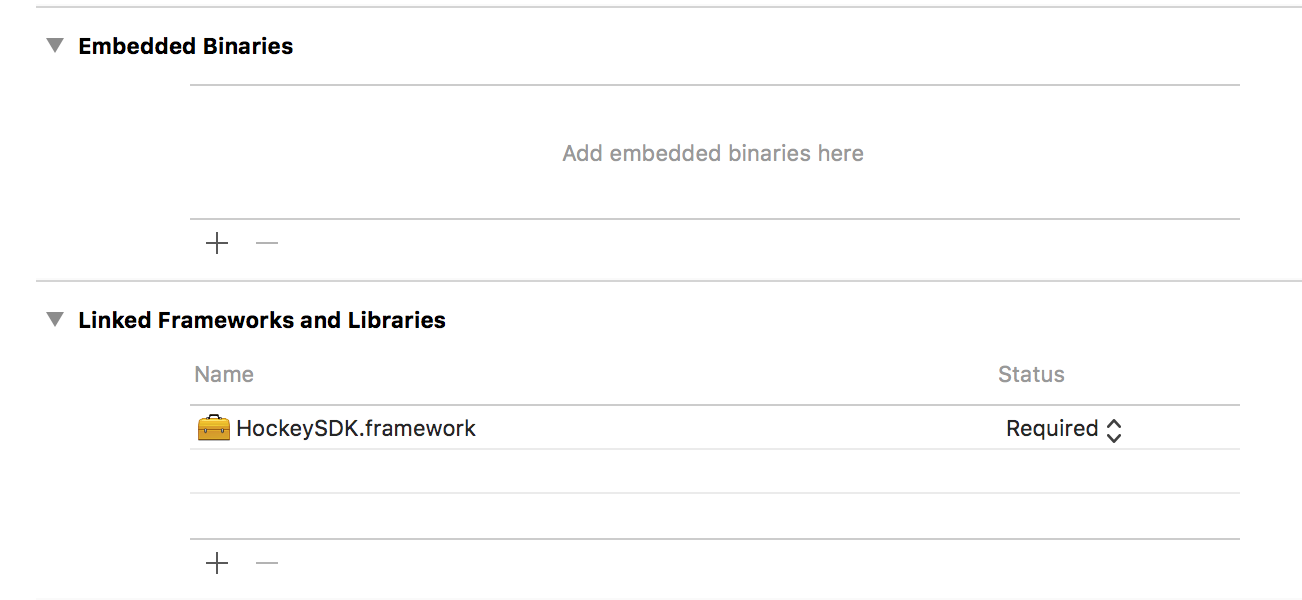 Linked Frameworks and Libraries